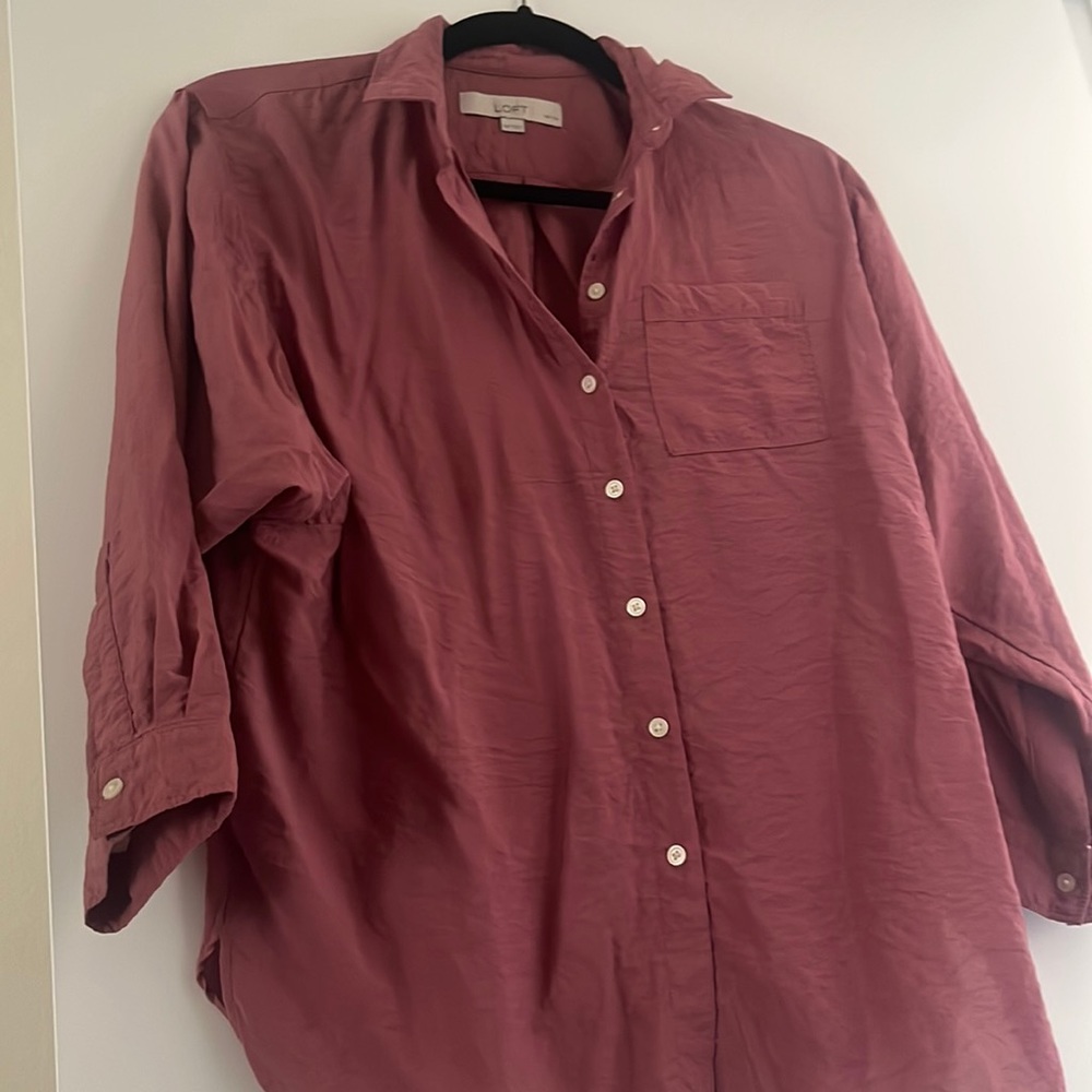 Dusty pink button up blouse